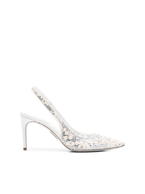 80mm pearl-embellished pumps