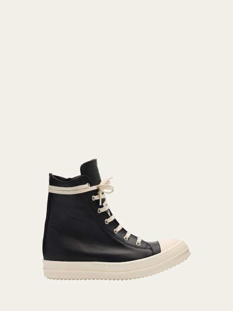 Rick Owens Scarpe High-Top Leather Sneakers