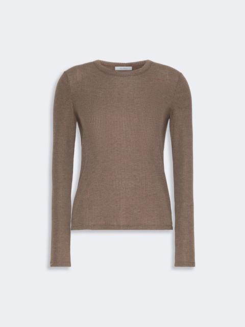 Max Mara SALMONE Long-sleeved jersey T-shirt - MUD