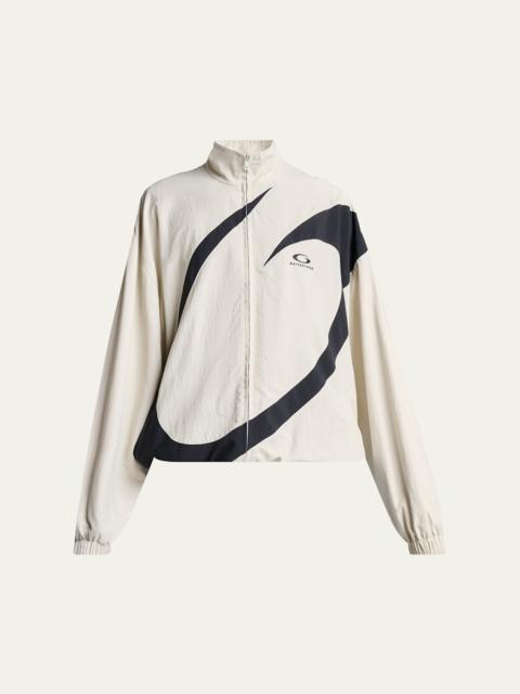 Men's Nylon Circle Logo Track Jacket