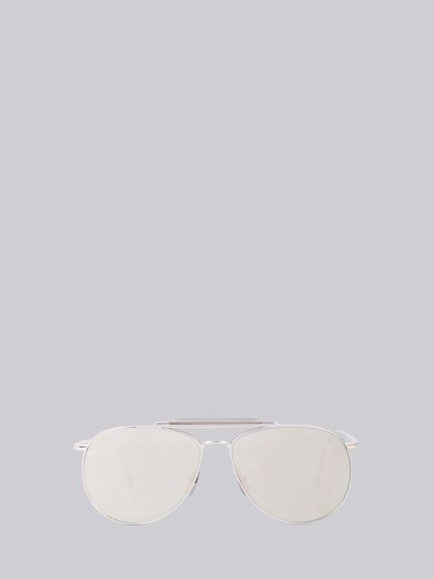 Thom Browne TB015- Silver Aviator Sunglasses