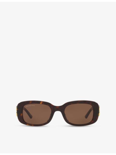 BALENCIAGA BB0310SK Square-Frame Tortoiseshell Acetate Sunglasses