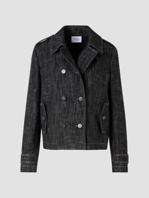 AKRIS Women's Washed Denim Double-Breasted Jacket - Black Denim