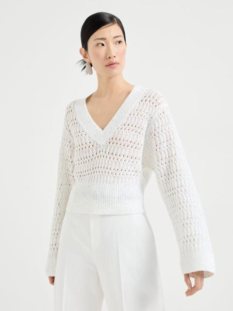 Linen dazzling braids sweater