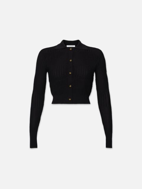 FRAME Shrunken Crochet Cardi in Black