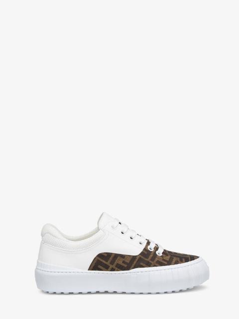 FENDI Brown fabric low-tops