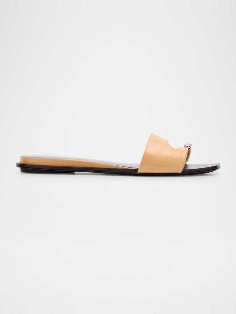 TORY BURCH Pierced Leather Toe Ring Flat Sandals