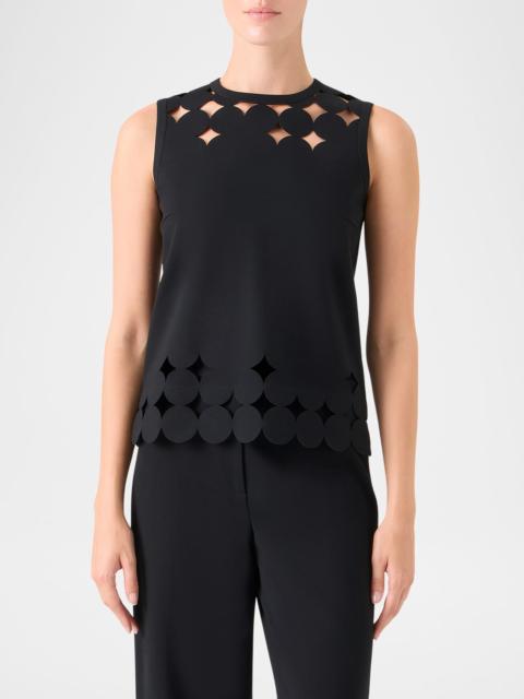 AKRIS Sleeveless Cutout Polka Dot Top