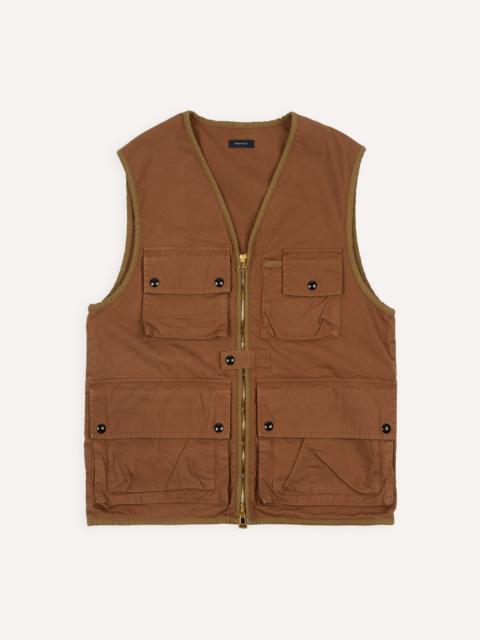Drake's Rust Cotton Urban Safari Vest