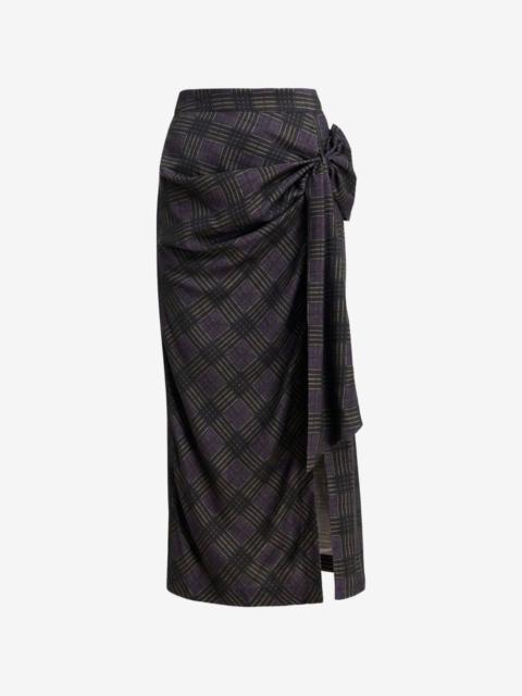 ESSENTIEL ANTWERP checked draped maxi skirt