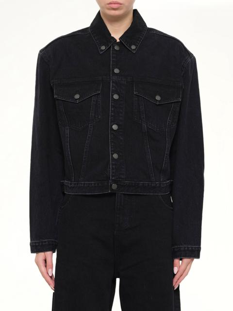 entire studios Shrunken Denim Jacket in Magnetite