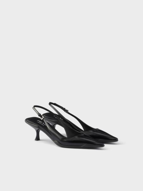 Prada Brushed leather slingback pumps