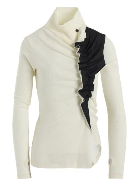 Y's ribbed ruffled top