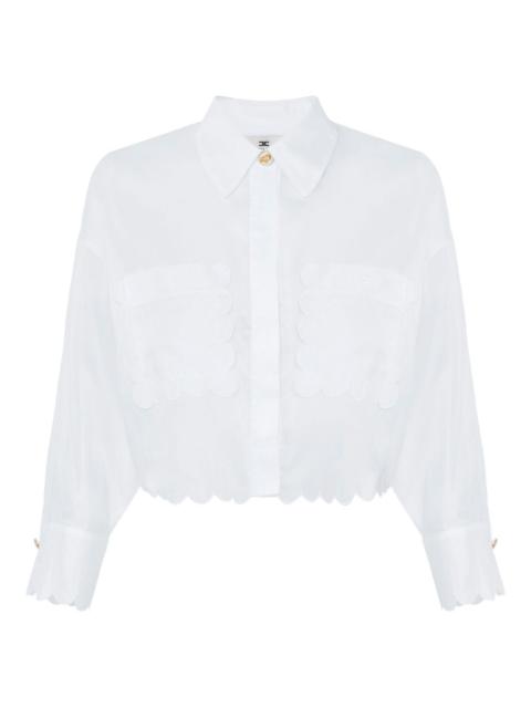 ELISABETTA FRANCHI scallop-trimmed cotton shirt