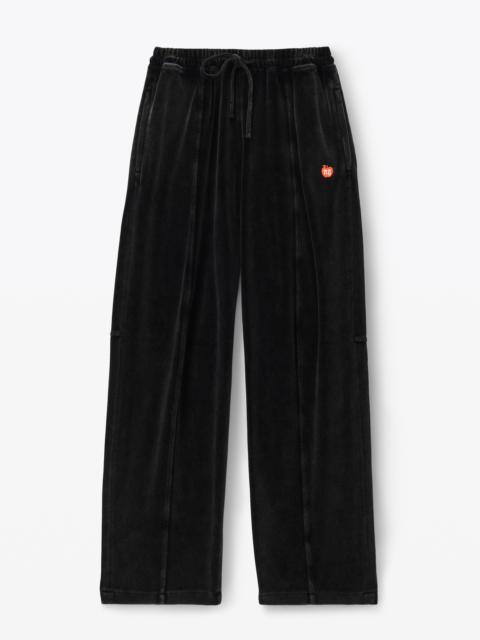 Alexander Wang apple logo track pant in velour
