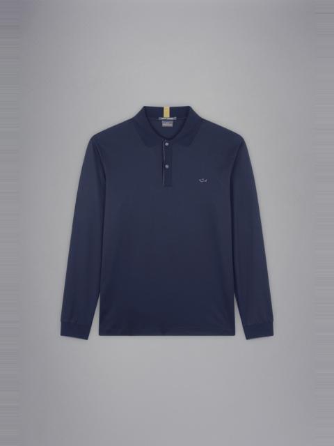 Paul & Shark AQUA INTERLOCK COTTON POLO SHIRT