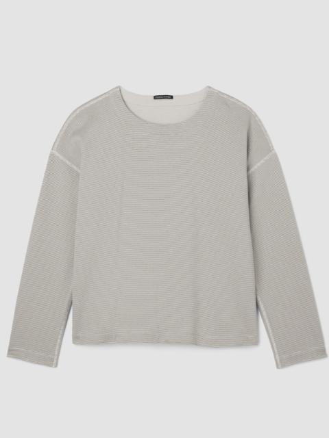 EILEEN FISHER Doubleknit Organic Cotton Stripe Reversible Top