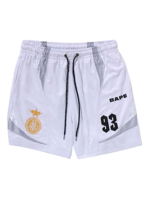 A BATHING APE® BAPE Multi Logo Relaxed Fit Soccer Shorts 'White'