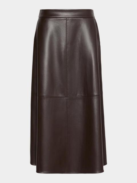 Max Mara Faux-Leather Midi Skirt