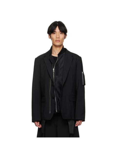 sacai Black Suiting Blazer
