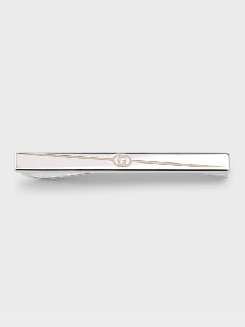 GUCCI Men's Gucci Tag Tie Bar, 60x60mm Silver