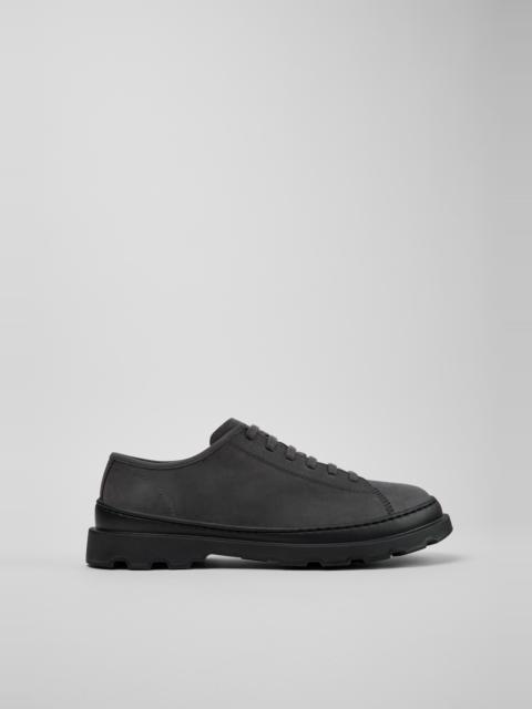 CAMPER Brutus+ Gray Nubuck Leather Shoes for Men.