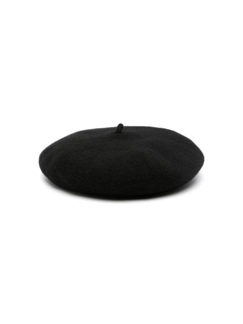 logo-plaque wool beret