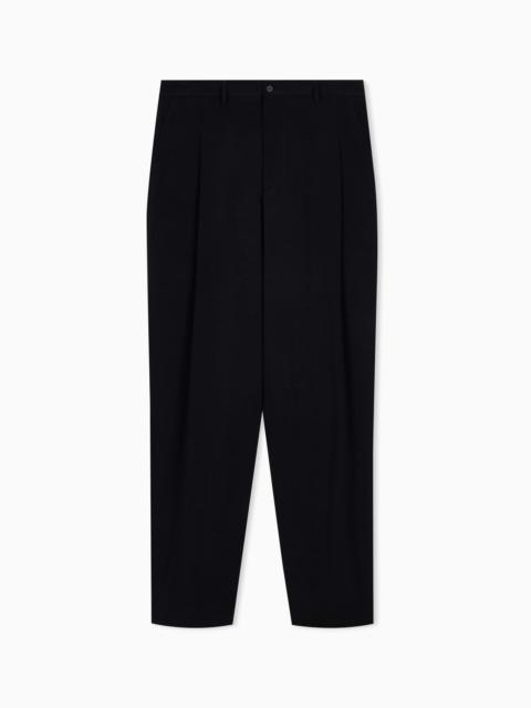 GIORGIO ARMANI TROUSER REGULAR FIT IN WAVY DIAGONAL WEAVE CUPRO