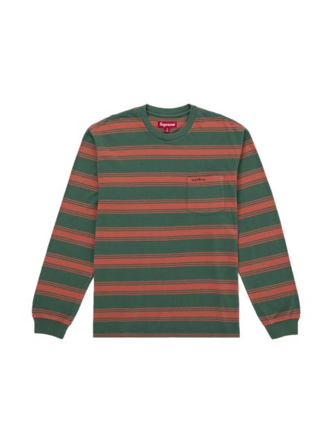 Supreme Stripe Pocket L/S Top Green