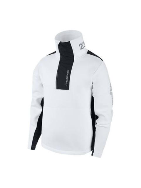 Jordan Air Jordan 23 Engineered Stand Collar Knit Contrasting Colors Half Zipper White BQ5738-100