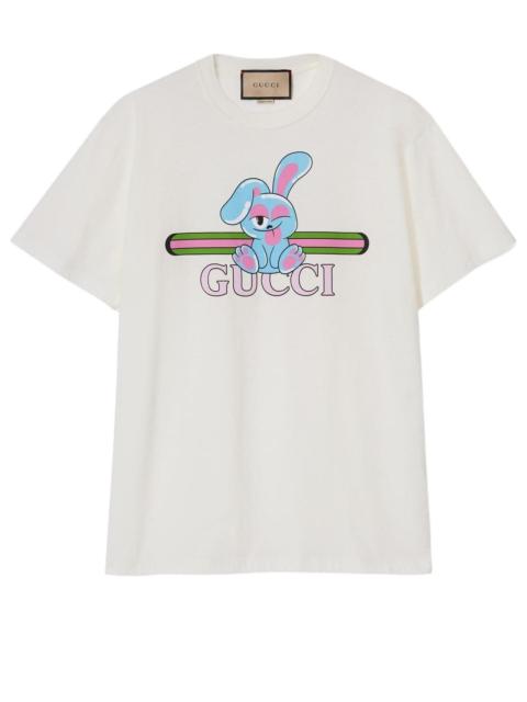 GUCCI (WMNS) Gucci Cotton Jersey Printed T-Shirt 'Off White' 776596-XJGHQ-9095