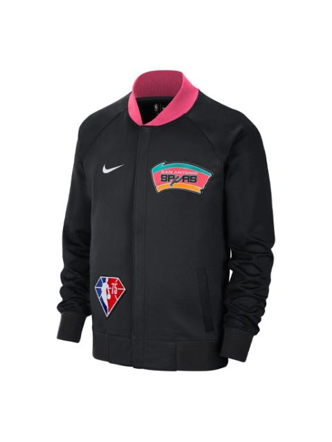 Nike San Antonio Spurs Casual Sports Logo Long Sleeves Jacket Black DB2471-010