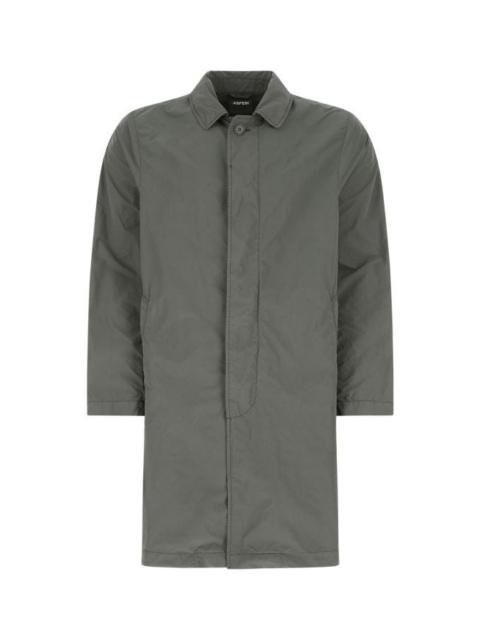 Dark grey polyester blend rain coat