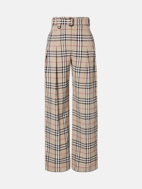 Burberry Burberry Check belted wide-leg pants