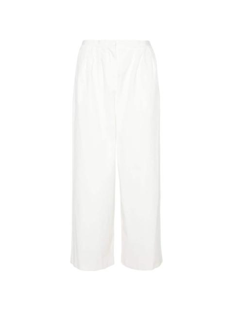 cotton pleated wide trousers