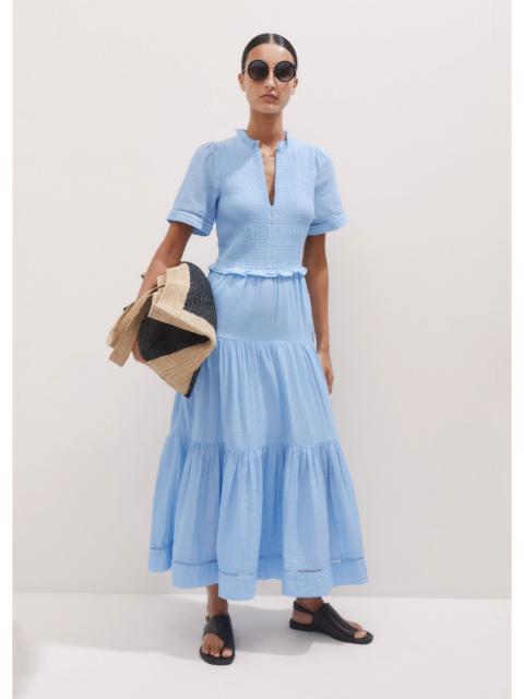 ME+EM Cheesecloth Shirred Maxi Dress