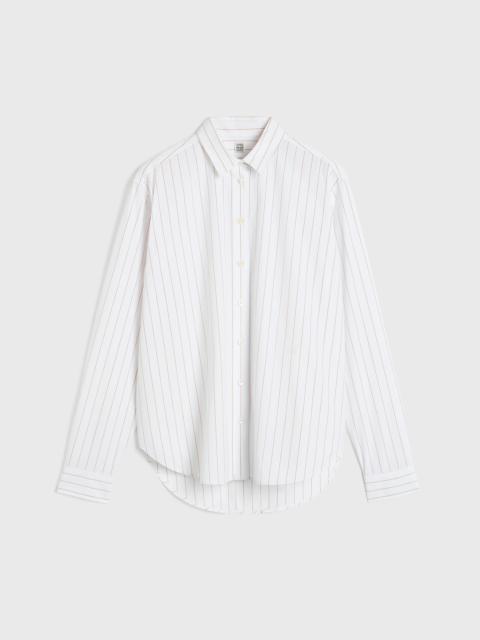 Totême Signature cotton shirt white/ochre
