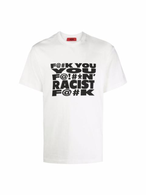 text-print crew-neck T-shirt