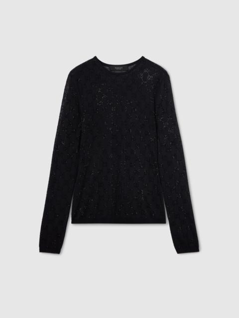 GUCCI GG crystal embroidered top