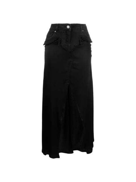 layered detail ankle-length skirt