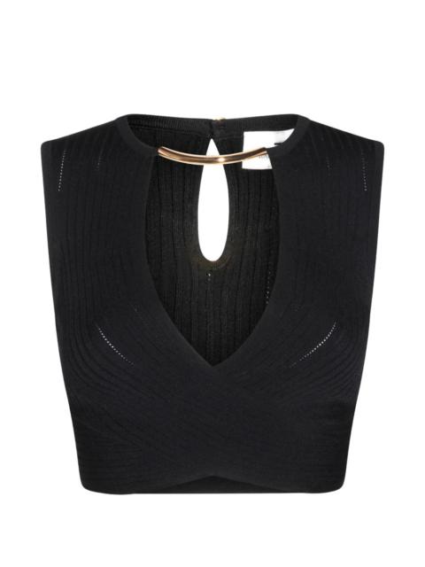 ELISABETTA FRANCHI metal detail keyhole top
