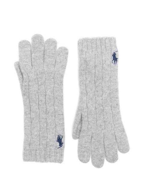 Ralph Lauren Ralph Lauren Cable-knit Logo-embroidered Gloves
