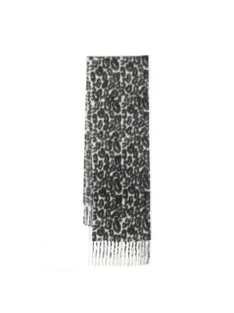 Faliero Sarti leopard-print fringed scarf