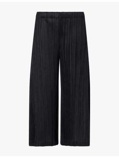 Pleats Please Issey Miyake Cropped Mid-Weight Pleats Knitted Trousers