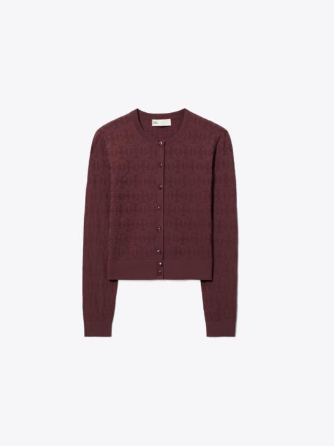 TORY BURCH T Monogram Jacquard Cardigan