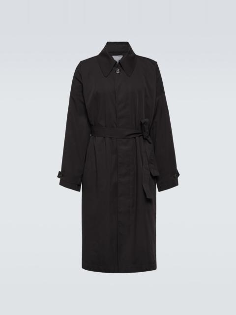 Cotton and silk trench coat
