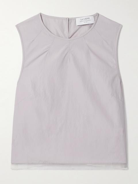 LA LIGNE Cosette Silk Organza-trimmed Shell Tank