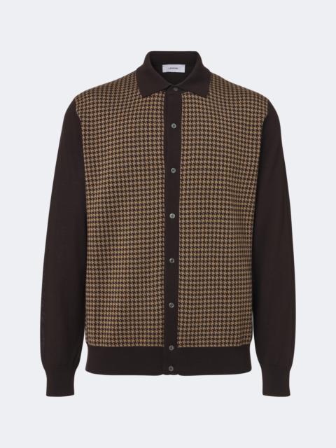 LARDINI Houndstooth wool cardigan