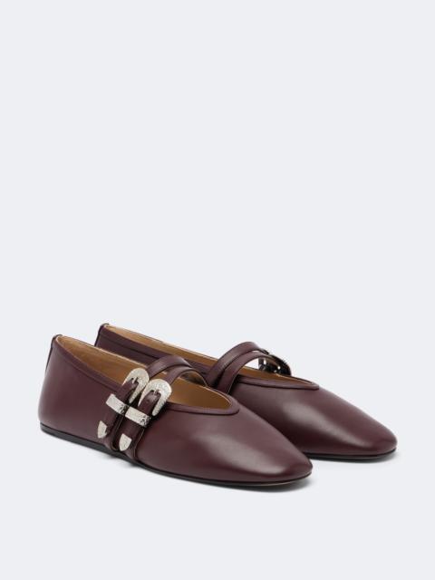 LE MONDE BÉRYL Claudia leather Mary Jane flats