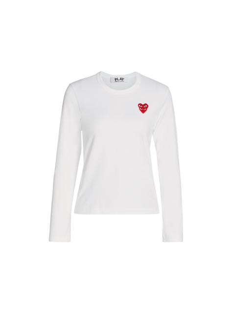 Comme des Garçons PLAY 심장 패치 코튼 T 셔츠
